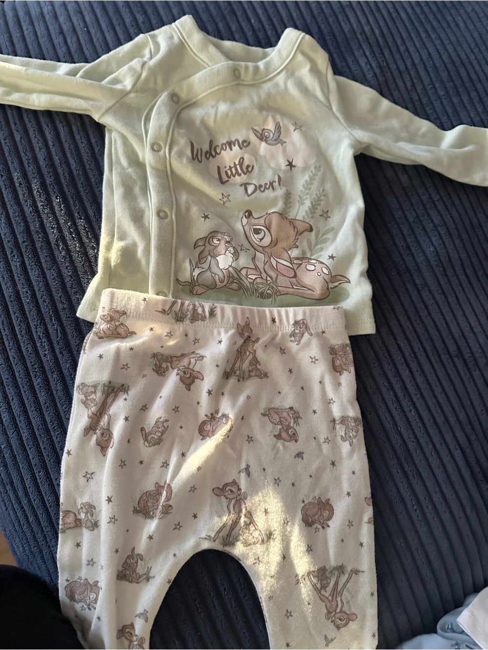 Disney Light Green and Cream Bambi Pajama Set with Thumper